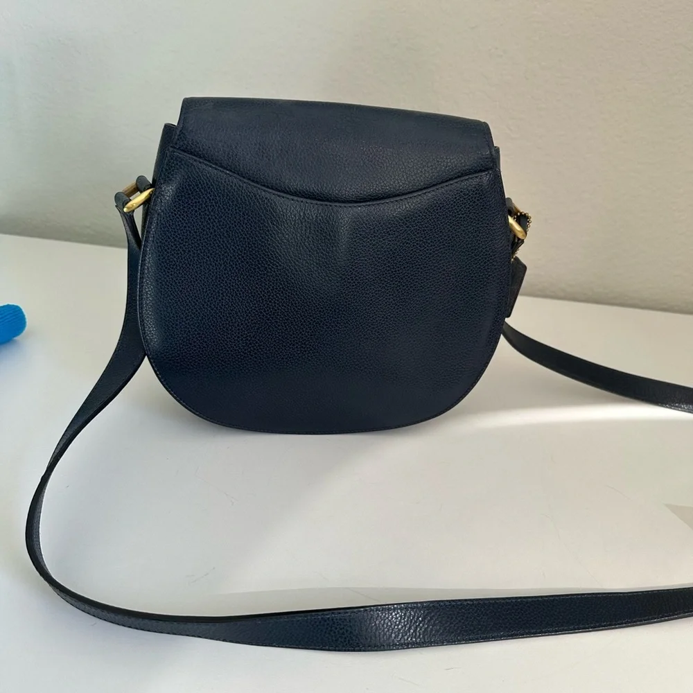 Low start Coach Midnight Blue Leather Crossbody Bag - Picture 6 of 7